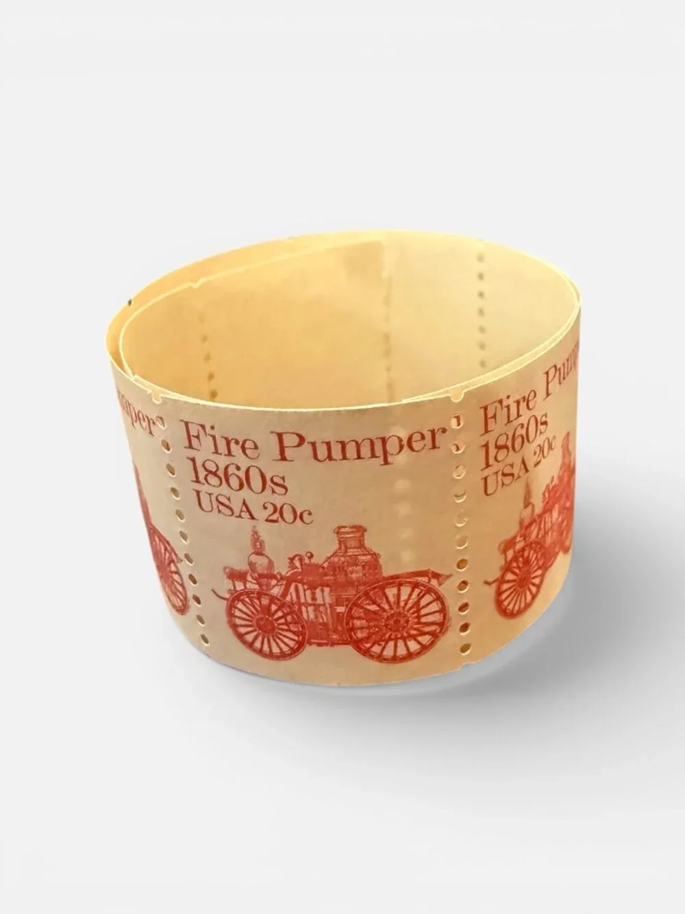 US 1908 Fire Pumper 1860s (Strip of 12 Connected) 20¢ Stamps